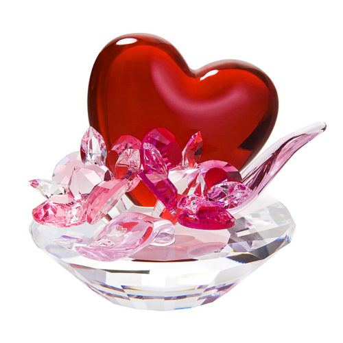 Crystal Hearts with Flowers