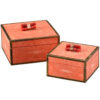 Coral Shagreen Boxes (set of2)