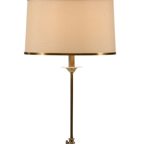 Tan Silkette Shade Of Adjustable Floor Lamp