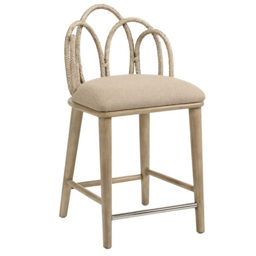 Taupe Rattan Counter Stool