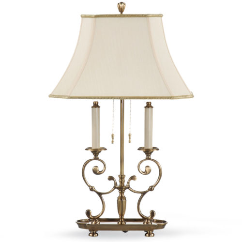 antiqued brass lamp