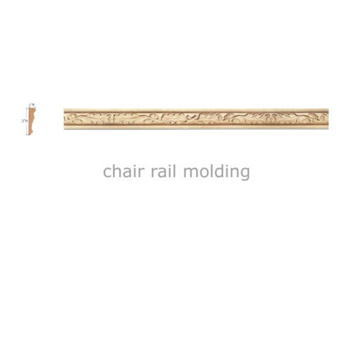 Carved wood chair rail molding
