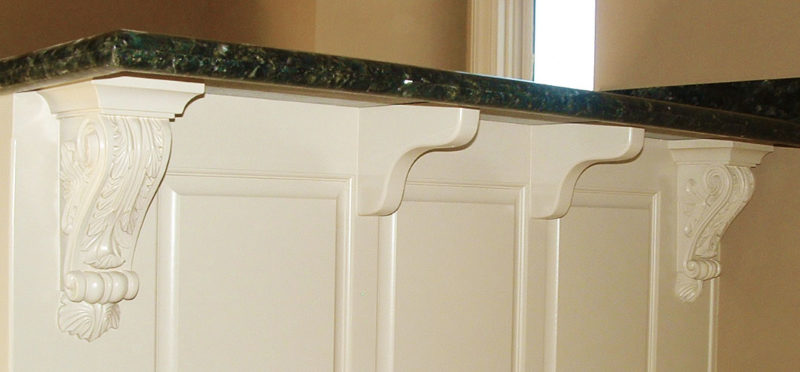 kitchen counter with corbels and brackets