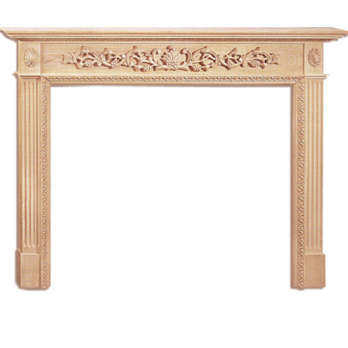 Design of Marietta fireplace mantels futures deeply carved fluting rising from the base-blocks. Four acanthus leaf corbels supporting elaborate shelf of the fireplace mantel