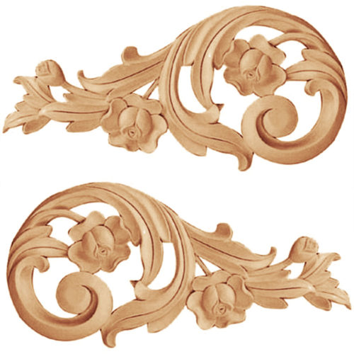 Our appliques and onlays are the perfect accent pieces to cabinetry, furniture, fireplace mantels, ceilings, and more. Each pattern is carefully crafted after traditional and historical designs