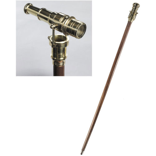Its polished knob fits comfortable in the palm of one’s hand. Rosewood of the finest selection is used for a slender, but eminently sturdy walking stick.