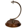 Stand for clock has rosewood base with antique finished brass hanger