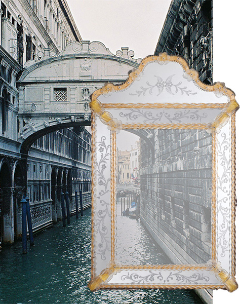 venetian mirrors - Venetian glass mirrors made of murano glass - Venice, Italy
