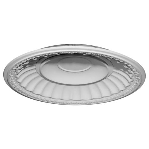 Fluted ceiling dome has molded in a deep relief fluted design. The ceiling dome comes factory primed and is suitable for painting, glazing or faux finish.