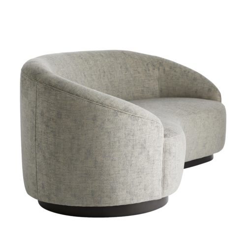 The blend of elegant lines and soft hue are all glamour, appealing to style makers who appreciate bold design. The entire silhouette is one long, sexy curve. Covered in muslin, allowing you to slipcover or upholster in the fabric of your choice.