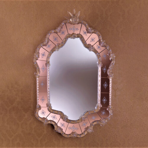 Luxurious Engraved Rose Venetian Mirror